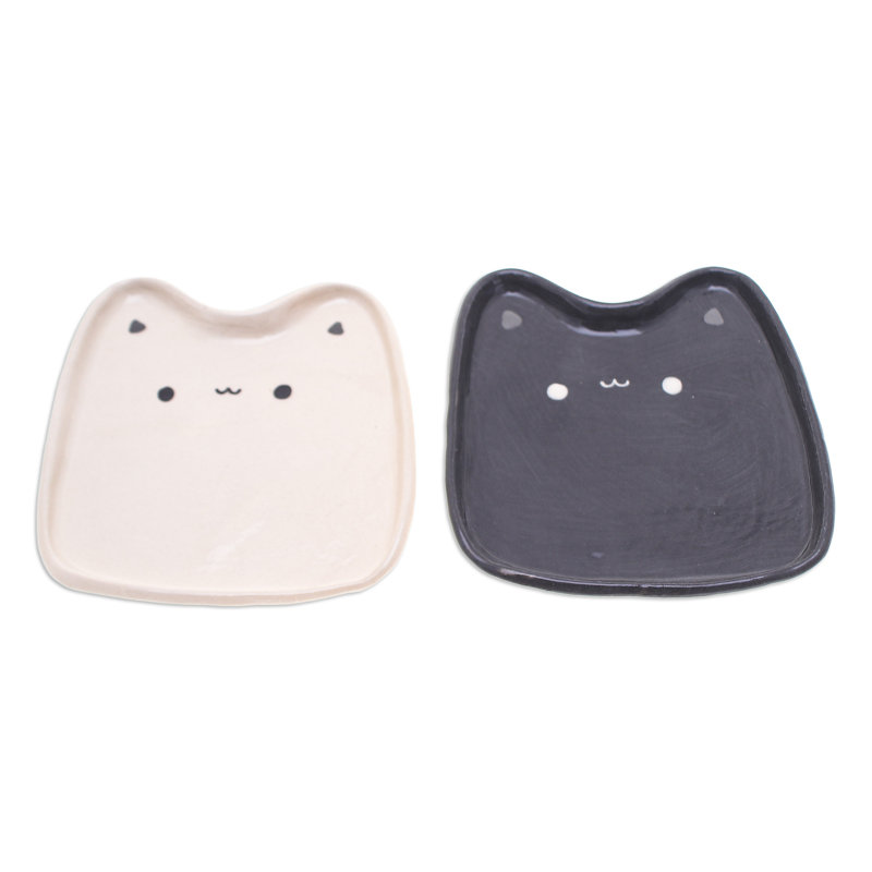 Accessoires pour chat en céramique Trinx, Noir / blanc