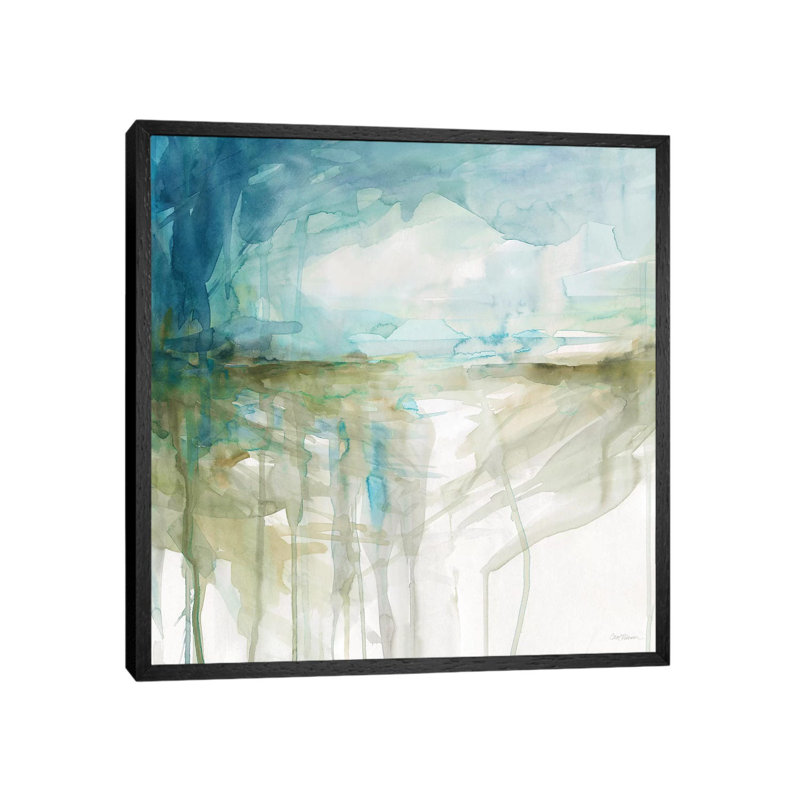 Spring Glacier by Carol Robinson - Painting on Canvas, 45.72 cm H x 45.72 cm W, Black Framed