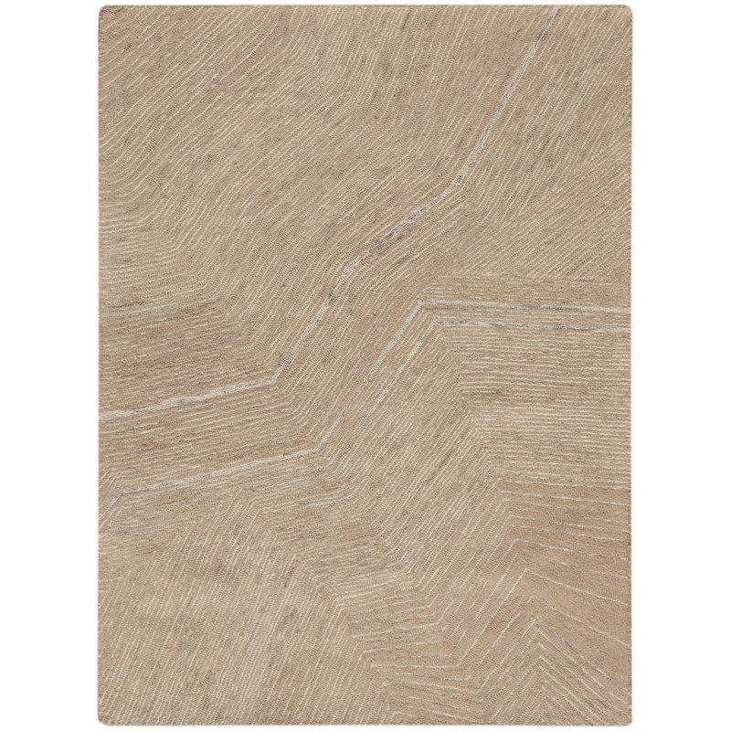 DKNY Pure Angles Camel Modern Indoor Rug, Rectangle 3'9" x 5'9"