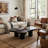 48" Modern Cloud-Shaped Coffee Table with 4 Chunky Cylindrical Legs-833365565