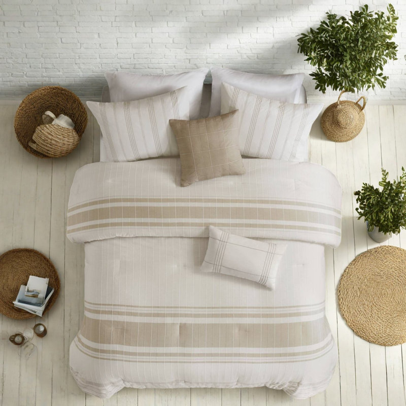 Ensembles de literie surdimensionnés en jacquard de coton, grand campagne moderne