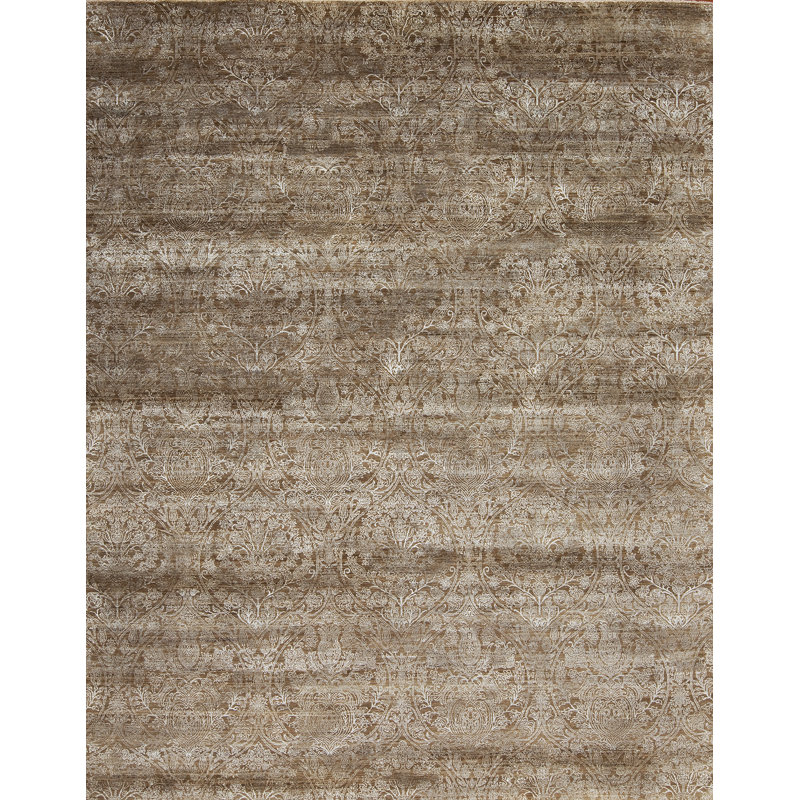 Manhattan Reserve Hand Knotted Area Rug in Brown, Rectangle 8' x 9'