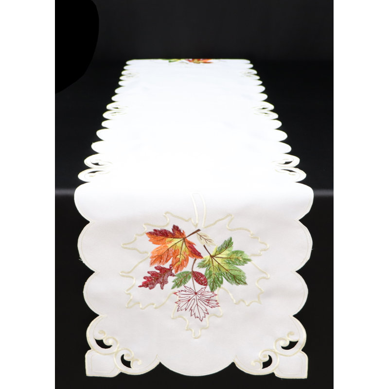 (16 x 36 po) Tapis de couloir blanc / feuilles, 72 po x 16 po