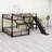 L-Shaped Bunk Bed With Loft Bed, Metal Triple Bunk Bed With Slide And USB Ports-450429890