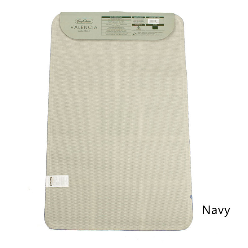 Abibail Non-Slip Bath Rug, Navy