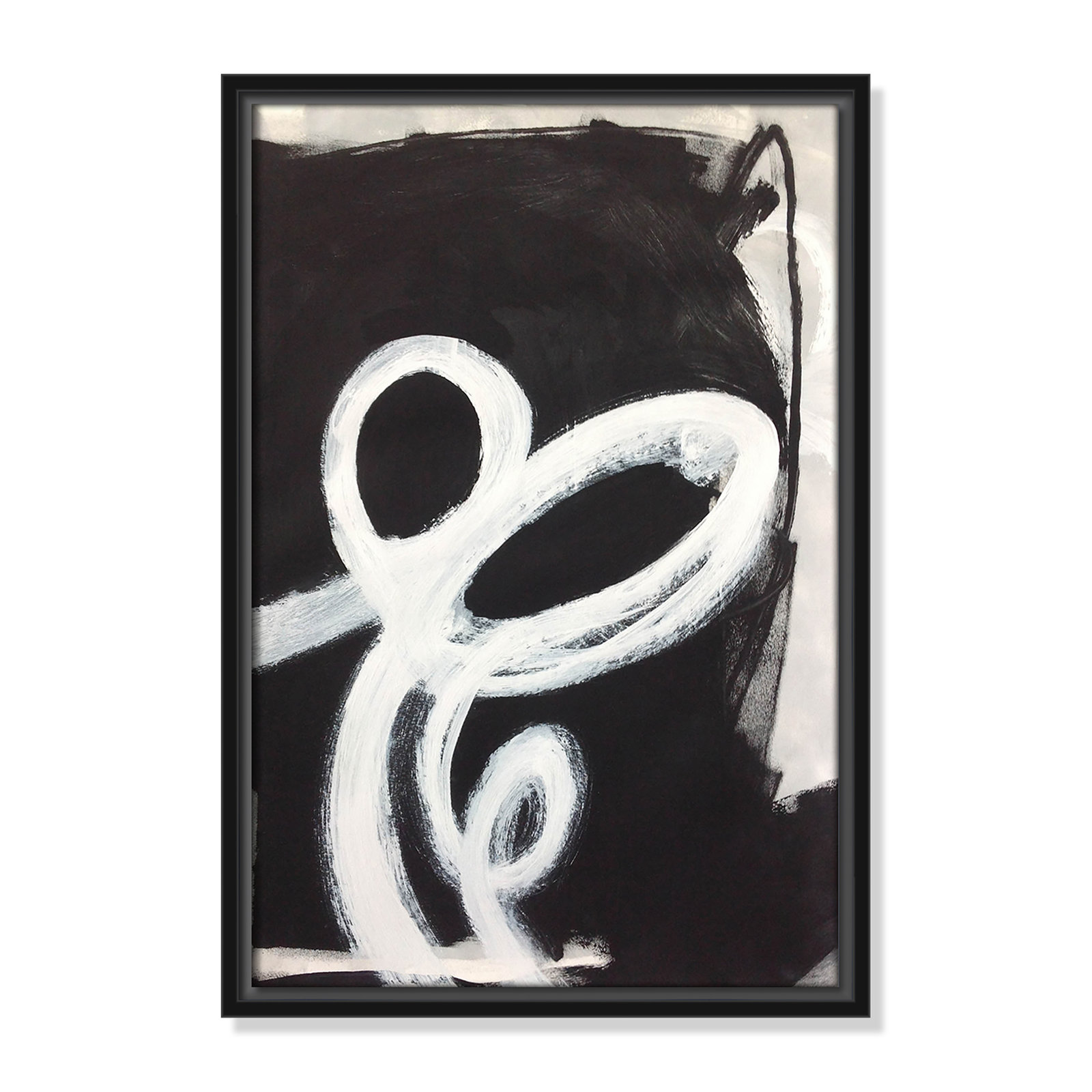 Bronte "Swirly Swirls II" Print, 19.5" H x 13.5" W x 2" D, Black Floater Framed, No Mat