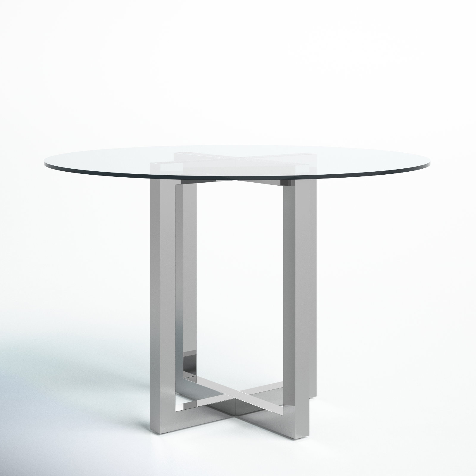Dern Glass Round Dining Table, Counter (36" Height), 54" W x 54" L