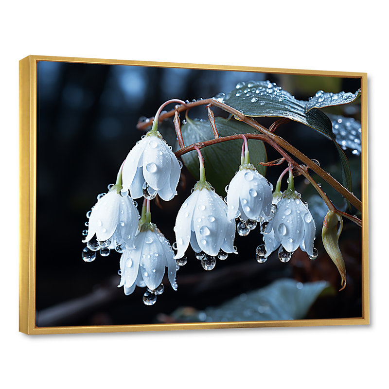 Photo charme de neige en hiver, H 16 po x l 32 po x P 1 po, Cadre flottant doré