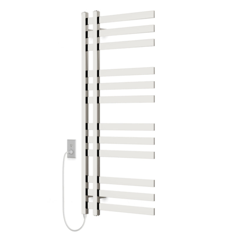 Chauffe-serviettes électrique mural Lioni, H 48 po x l 19,5 po x P 5,19 po, Nickel poli