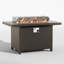 Table de foyer rectangulaire au propane en aluminium et fer, d'une puissance de 55 000 BTU