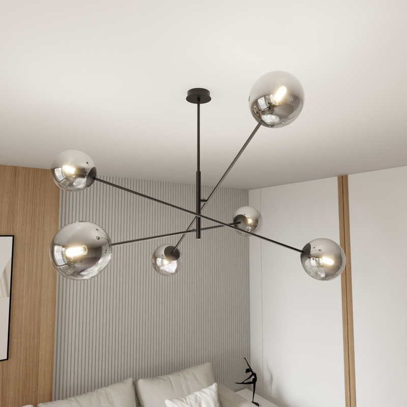 Rayle 6 - Light Sputnik Chandelier, Graphite