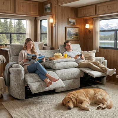 Callendale Power Reclining 3-Seater Sofa With Drop Down Table, Cup Holders, Dual USB & Type-C Ports