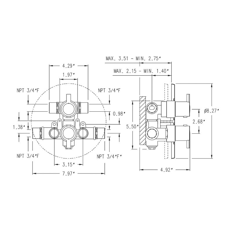 Drako Round Bath Shower Mixer