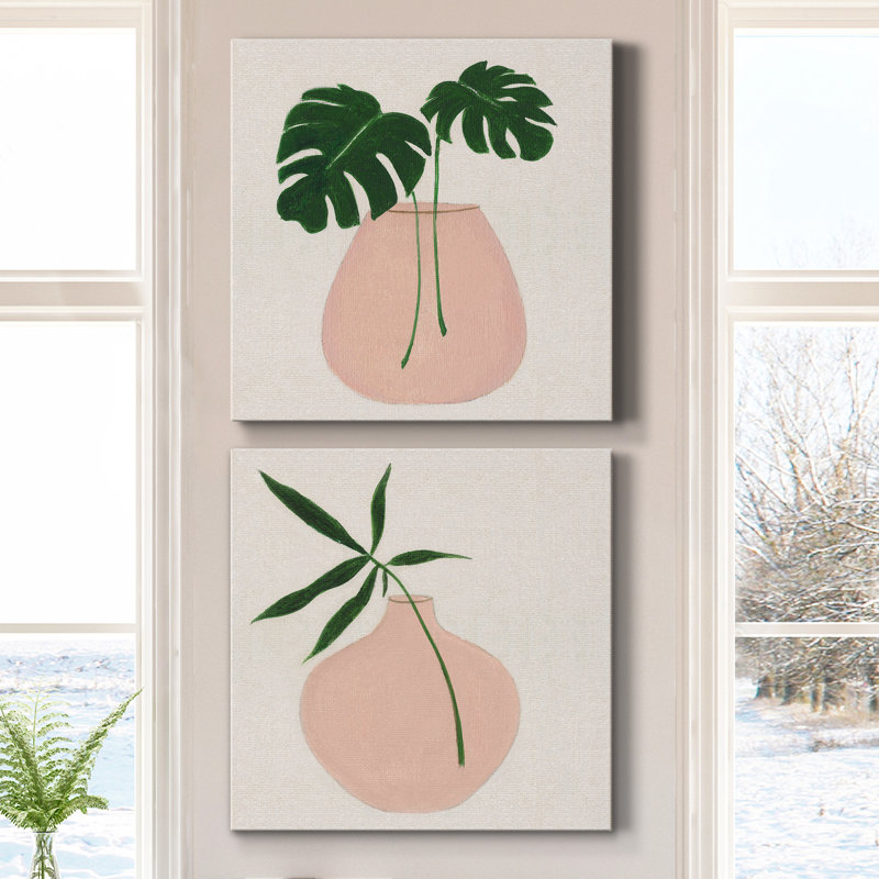Simple Nature III - Ensemble de 2 peintures, H 24 po x l 48 po x P 1 po, Toile tendue