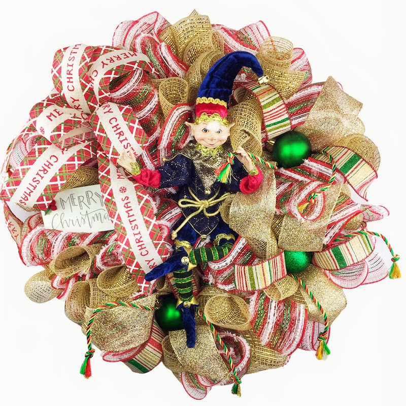 Couronne en maille 20 po Merry Christmas