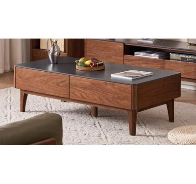 Solid Wood Coffee Table North American Black Walnut Wood Elegant Design Living Room Furniture