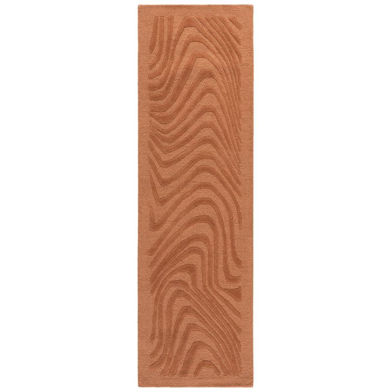 Ebony Hand Tufted Wool Pile Abstract Indoor Rug, Runner 2'3" x 8'