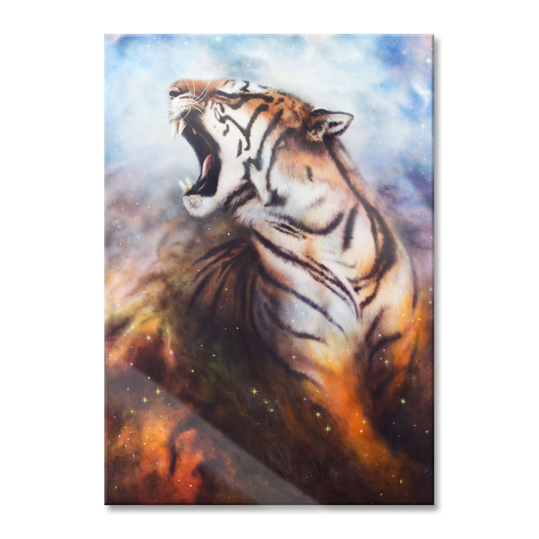 Glasbild Gemälde eines Tigers