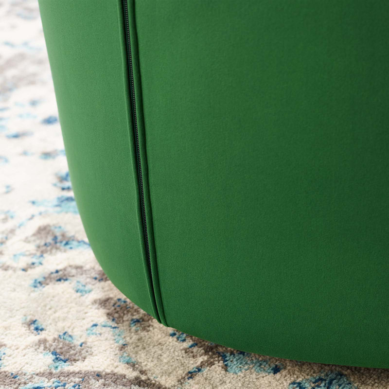 Fauteuil pivotant en velours Performance Prospect, Velours émeraude
