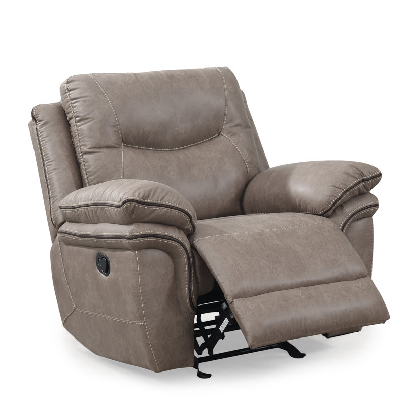 Alejandrina Faux Leather Recliner, Sand