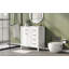Ensemble de meuble-lavabo 36 po avec lavabo, armoire de salle de bain blanche avec tiroirs, structure solide et panneau en bois aggloméré-1755612129