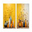 Minimalisme - Poteries jaunes abstraites - ensemble de 2 reproductions d'art en métal-41414959