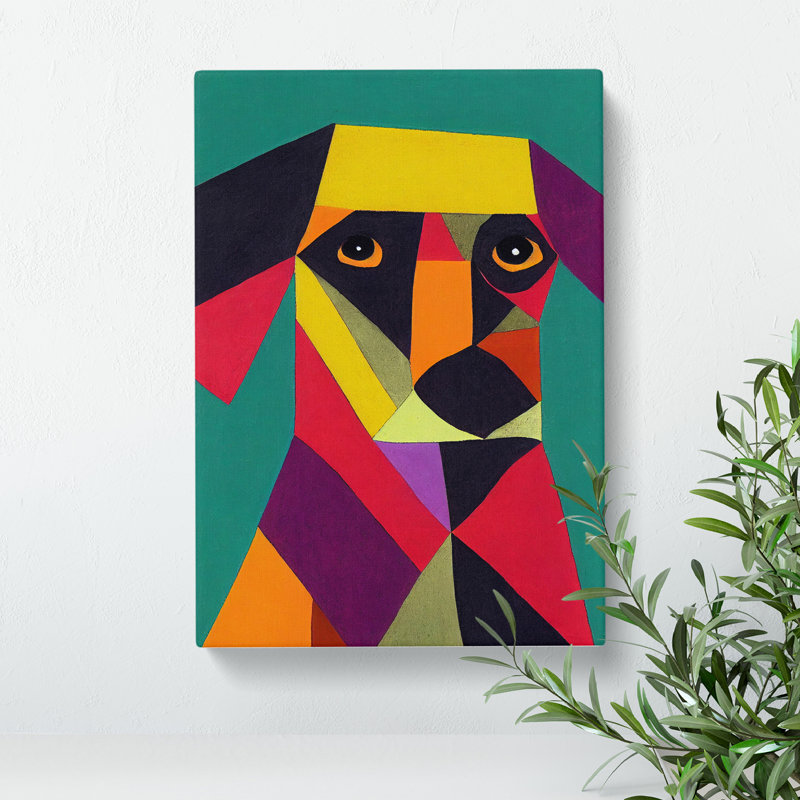 XC1022-1835X Dog In Abstract No.3 - Wrapped Canvas Print, 76cm H x 50cm W x 3cm D