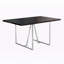 Table de salle à manger Ken avec base en métal chromé et plateau espresso, H 29,73 po x l 59,79 po x P 35,84 po