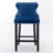 Velvet Wing-Back Bar Stools Set Of 2 With Button Tufted Decoration And Wooden Legs-40421873