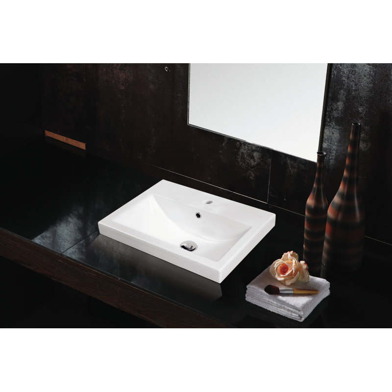 Lavabo encastré en porcelaine Spring