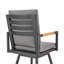 Tabouret de bar rotatif pour l'extérieur en aluminium noir avec coussins gris foncé Riggs - ensemble de 4