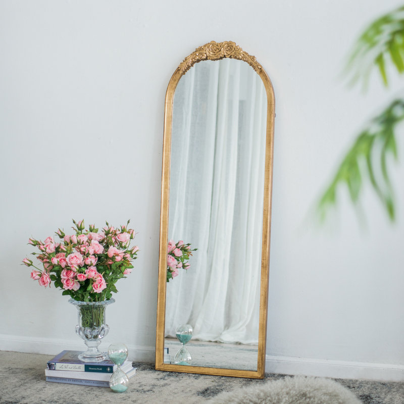Miroir de plancher en bois 19 po x 56 po, miroir de maquillage complet pour salle de bain, salon, chambre à coucher