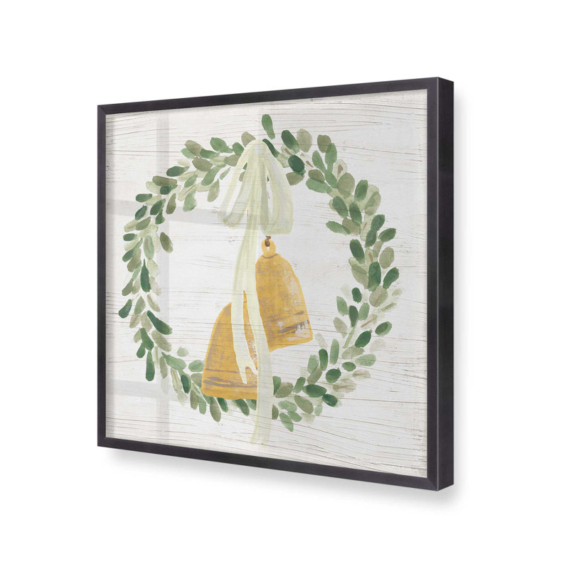 Couronne des Fêtes, reproduction de couronne II, H 13,75 po x l 13,75 po, Weathered Zinc Single Picture Framed, Solid Wood