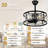 20" 7-Blade Crystal Ceiling Fan With Light And Remote Control, Modern Reversible DC Motor Fandelier Bedroom Ceiling Fan