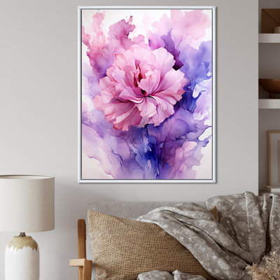 Mauve, bleu et rose, nuages d'encre I - formes abstraites, reproduction d'art sur toile
