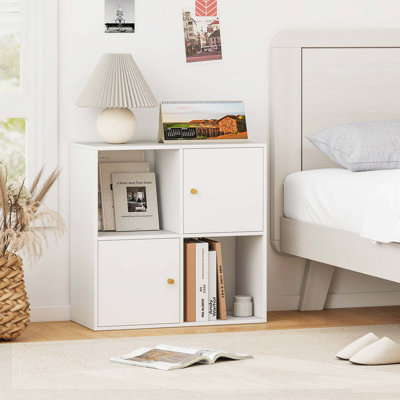 4-cube Bookcase With Dual Anti-tipping Kits & 2 Cabinets Storage Organizer by Union Rustic
