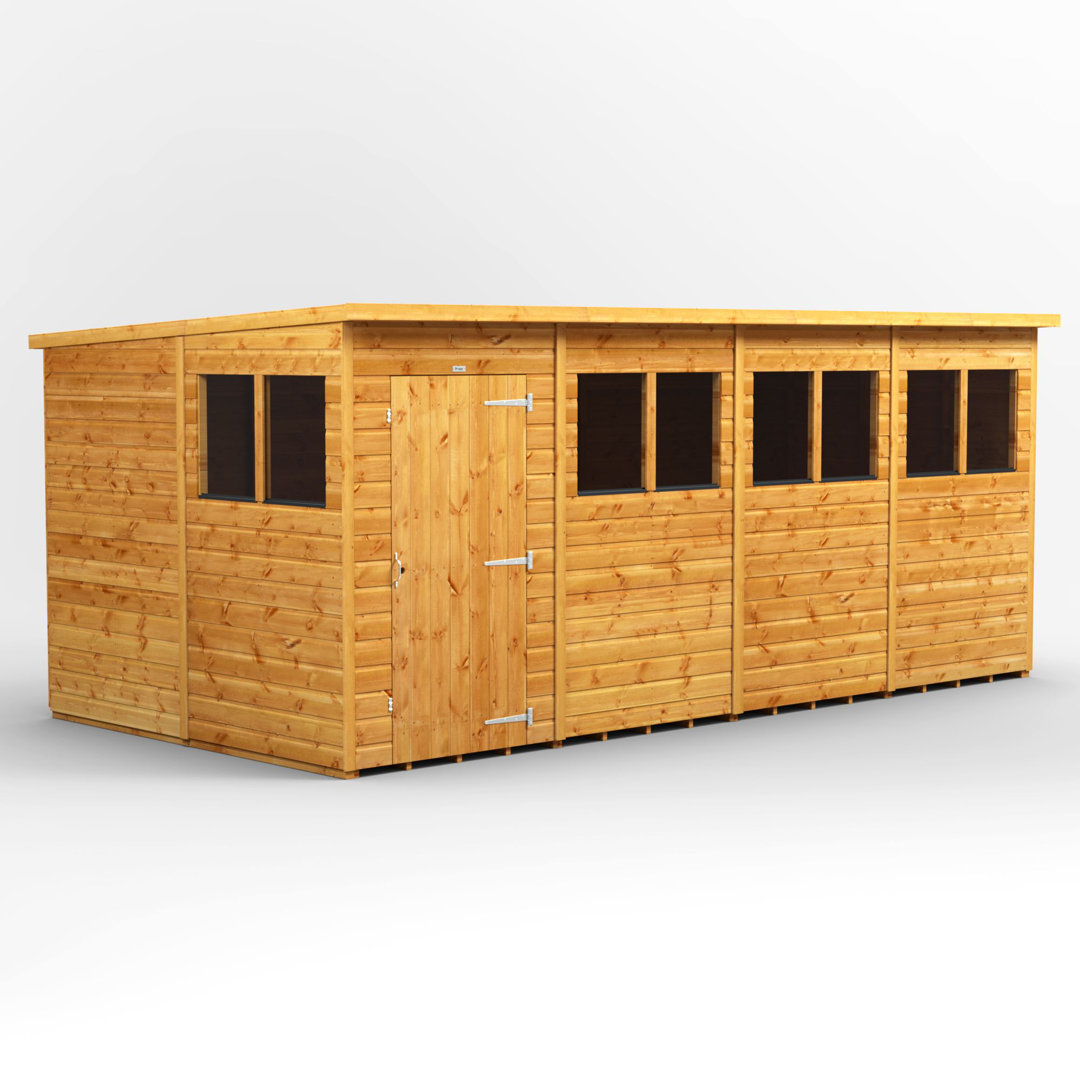 Powersheds 16 x 8ft Timber Tongue & Groove Pent Garden Shed