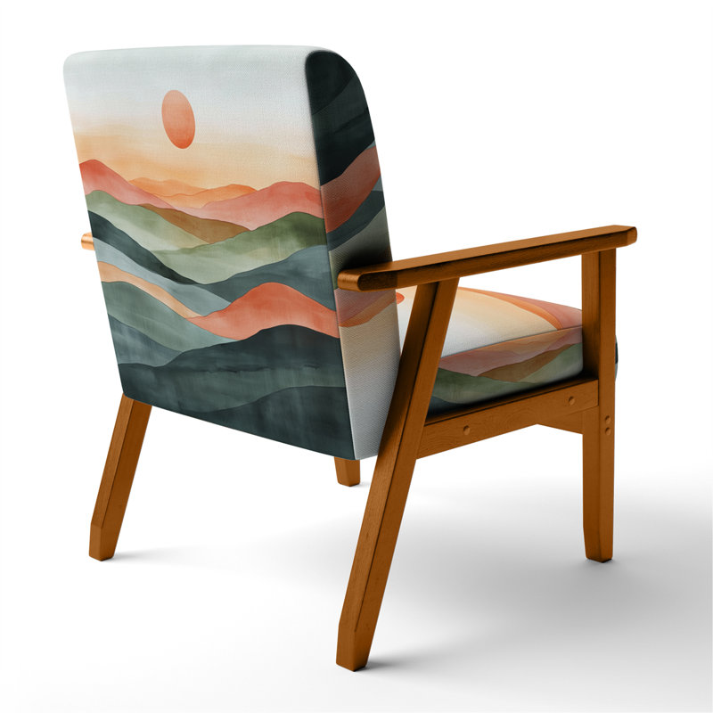 Chaise rembourrée Desert - Fauteuil Burnt Sage Horizon II, Brown Square Arms
