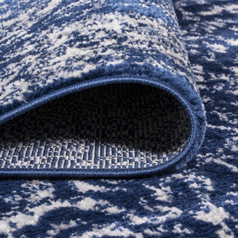Tapis bleu marine Soleiman, Tapis de couloir 2 pi 3 po x 10 pi