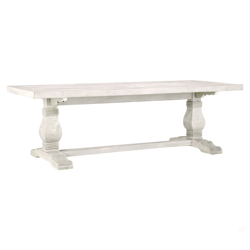 Table de salle à manger Caleb, 30,05 po H x 93,95 po L x 38,95 po L x l, Blanc antique