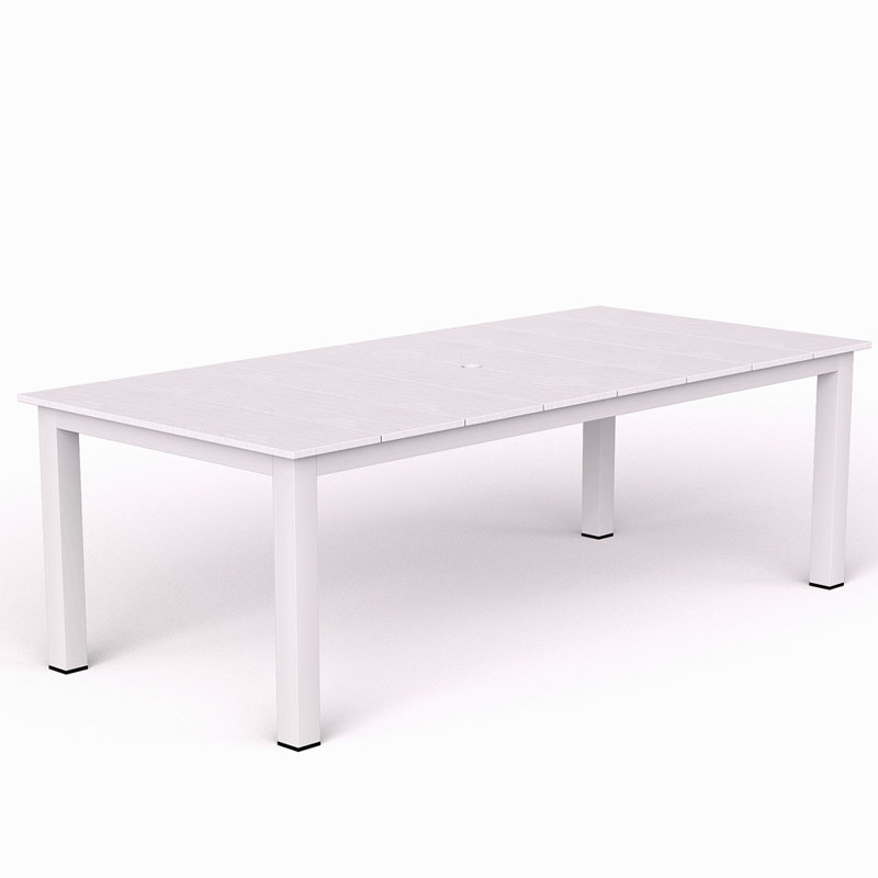 Une seule table de salle à manger extérieure qui peut être utilisée dans plusieurs cas de figure, Blanc