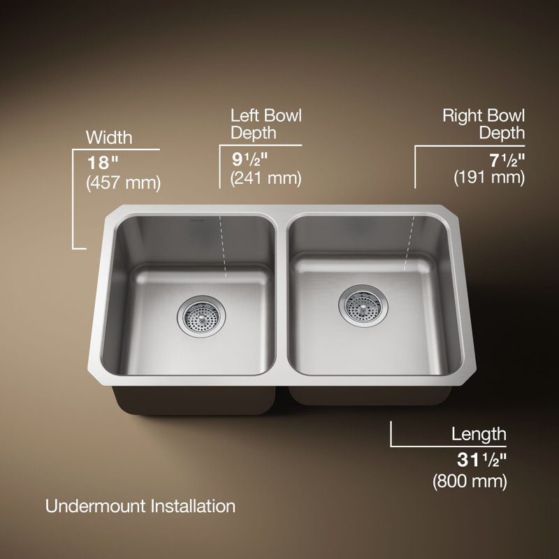 Undertone® 31-1/2" L x 18" W Undermount Kitchen Sink