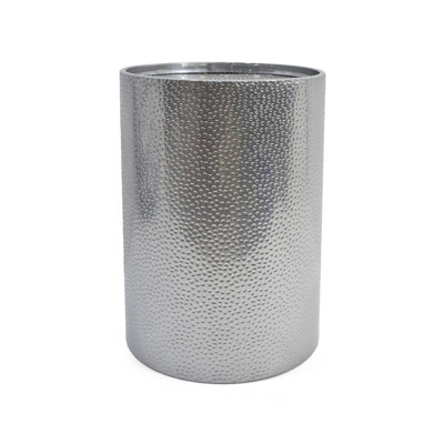 Stylish Hammered Metal Side Table, Iron Construction, 16X16x22.67, Enhance Your Space, No Assembly, Silver Frame Surface, Transform