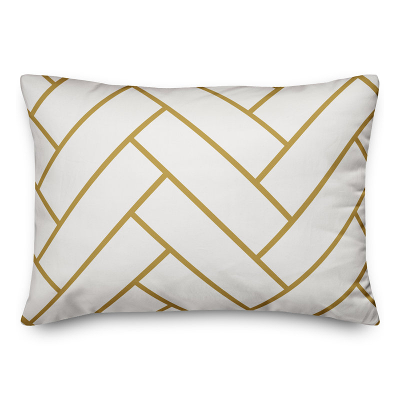 Abstract Outdoor Throw Pillow, Yellow