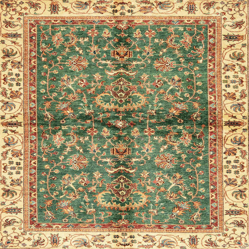 Tapis décoratif multicolore à motif abstrait, Carré 8 pi