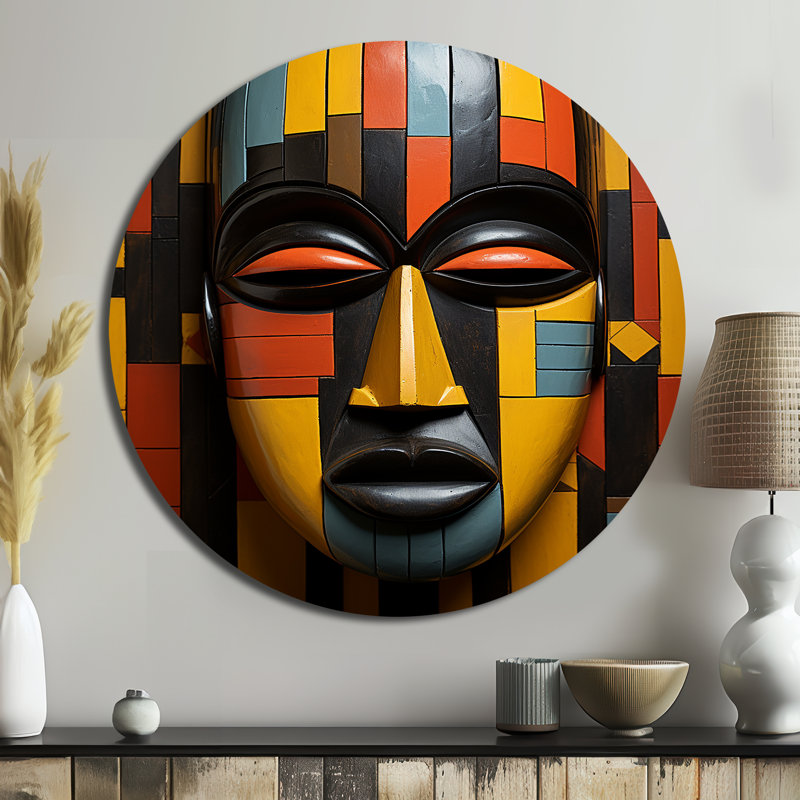 Masque tribal africain Kente II, H 23 po x l 23 po