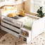 Lit mezzanine simple blanc avec rangement à DEL et tête de lit-1605565523