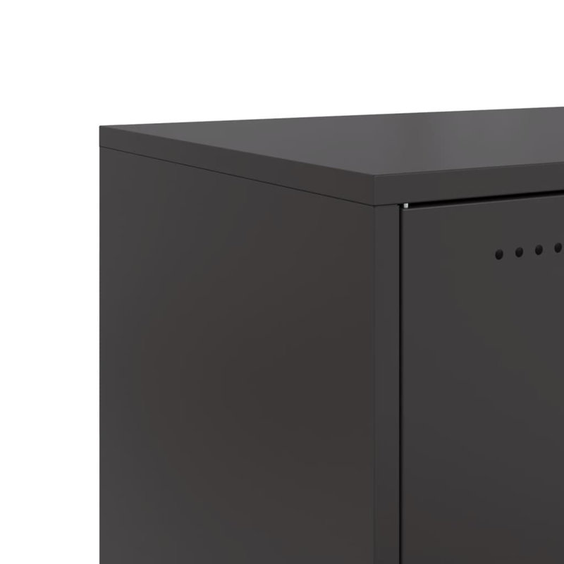 Preslei 36cm W Steel Bedside Table, Black, Set of 2