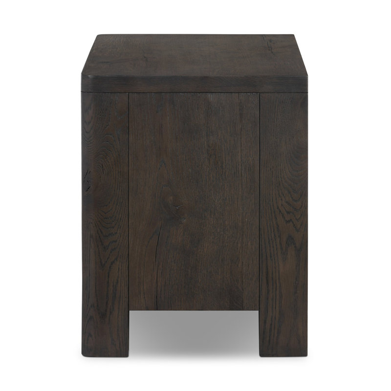 Noeline Nightstand-Smoked Black Oak Veneer, Smoked Black Oak