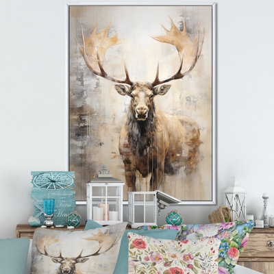 Portrait d'orignal majestueux beige